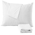 Niagara Waterproof Pillow Protectors Queen 4 Pack Cotton Terry 100% Waterproof Cooling Zippered Cotton White T Pillow Encasement Washable Long Life Soft Breathable