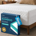 Ultra Soft Waterproof Mattress Protector Queen - 6-21" Deep Pocket with Leak-Proof Edge Protection - Noiseless & Cooling Soft-Touch Viscose Made from Bamboo - Machine Washable (White)