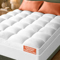 Ultra-Thick Shredded Memory Foam Full Size Mattress Topper - Breathable & Balanced Pad for Back Pain Relief with Soft Viscose Made from Bamboo Cover, White